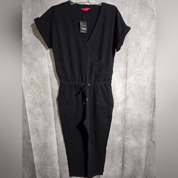 n:PHILANTHROPY Pants - n: PHILANTHROPY Gingham Jumpsuit in Black Cat Size Wms Small Drawstring NWT